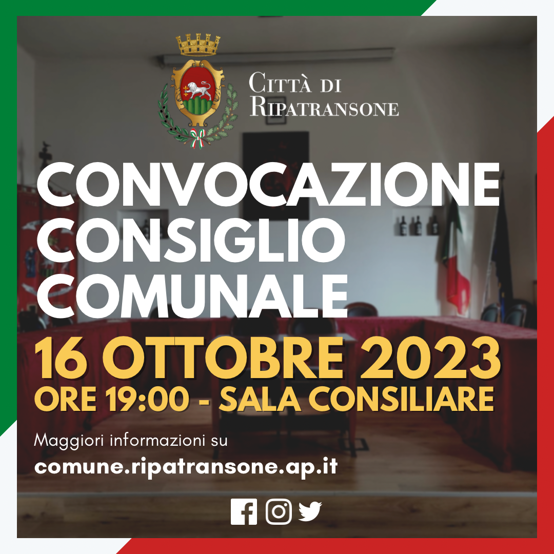 Convocazione Consiglio Comunale - 16/10/2023